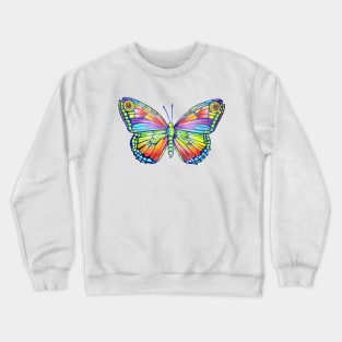 Rainbow Butterfly Heraldic Crewneck Sweatshirt